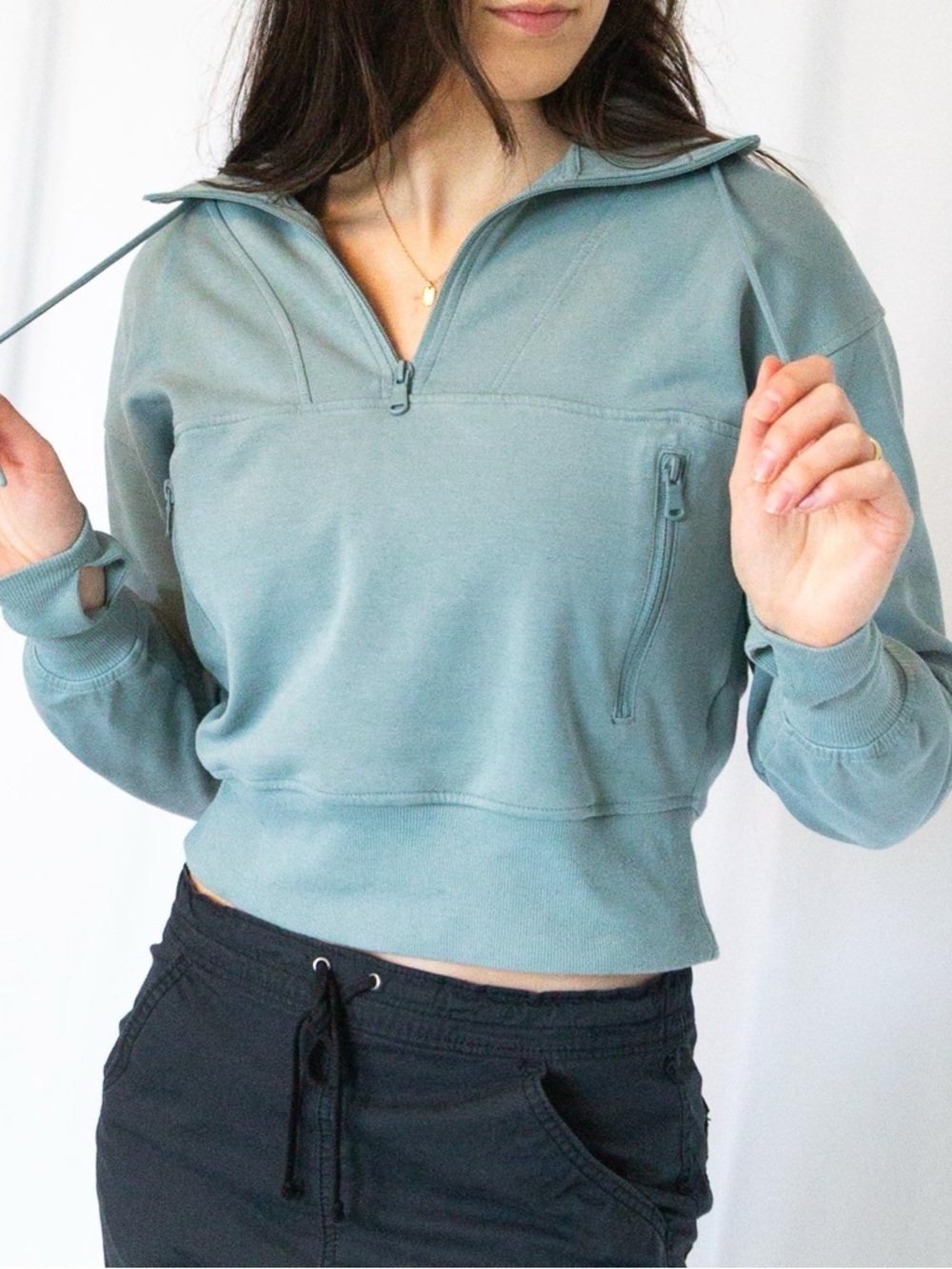 Half Zip Hoodie Sweatshirt - Picture 15 of 16